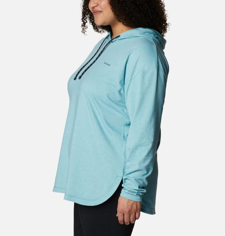 Columbia Sun Trek Pullover Hettegensere Dame Turkis | Plus Size 35086G